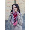 Велика бордова кашемірова хустка косинка в клітину CASHMERE